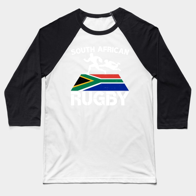 South Africa Flag Rugby Field Baseball T-Shirt by BraaiNinja